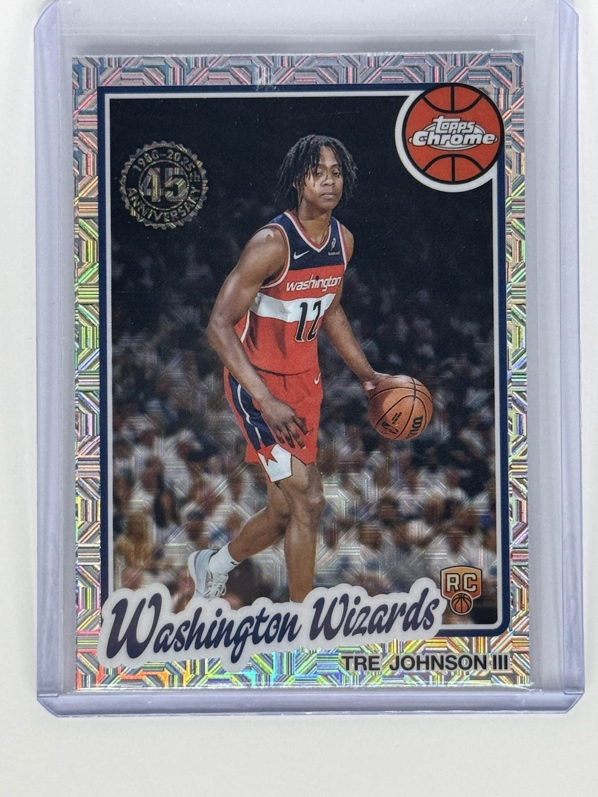 2025 Topps Chrome Tre Johnson III Rookie Mojo 45th Anniversary Washington Wizard