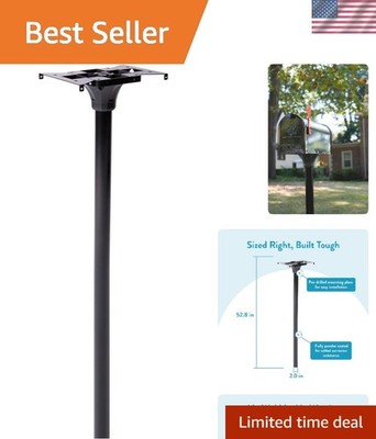 Sturdy Coolidge Black Mailbox Post   Weather Resistant, In-Ground Installation