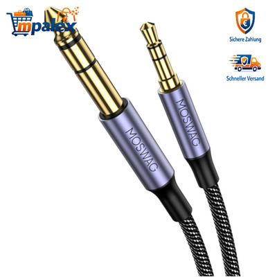 MOSWAG 6,35mm auf 3,5mm TRS Stereo Audio Kabel Adapter