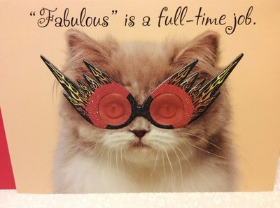 HAPPY BIRTHDAY RSVP GREETING CARD New w/envelope ''Fabulous is a full-time job..''