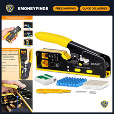 All-in-One Ethernet Crimping Tool Kit, Pass Through RJ45 Crimper, Network Cable