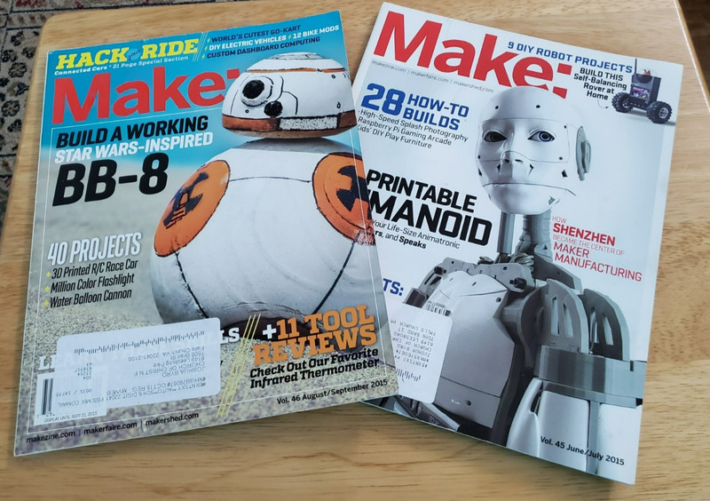 Lot of Two Make Magazine Issues 45 June/July and 46 Aug/Sept from 2015