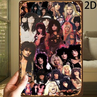 Tin Metal Signs Home Décor,''Heavy Legends: Iconic Rock Stars Collage Poster'' Mov