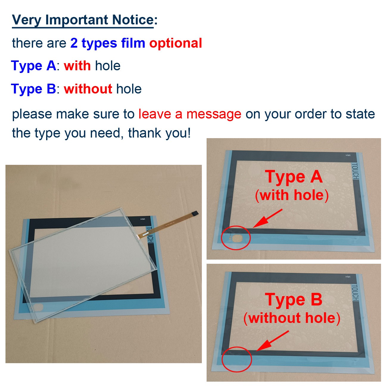 Touch Screen with Film Fit for AMT28259 91-28259-00C 1071.0215 One-Year Warranty