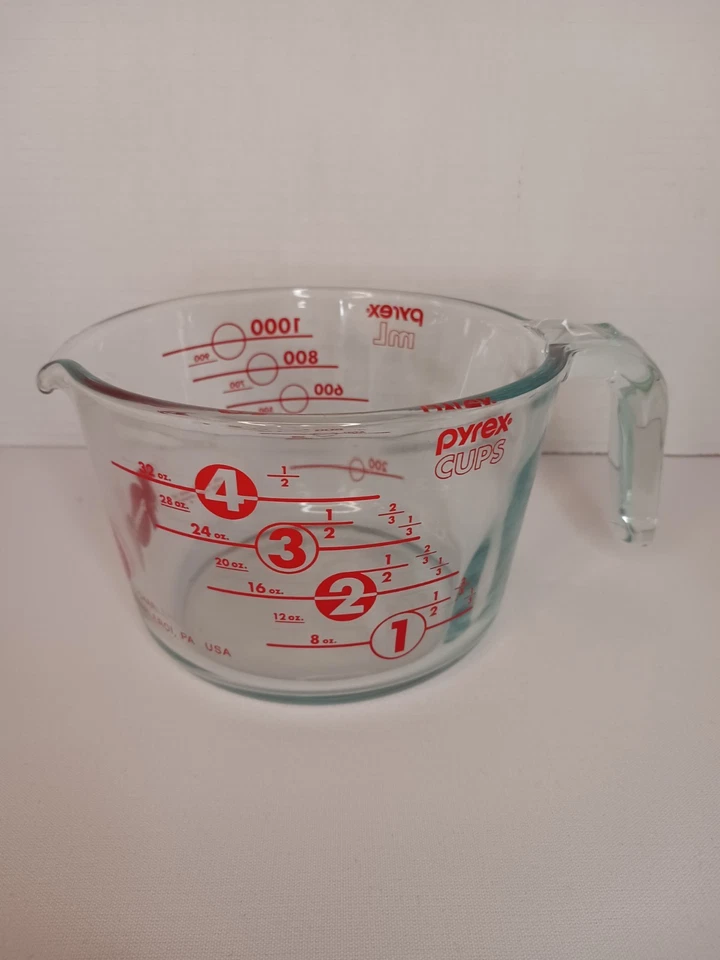 Taza medidora de vidrio transparente Pyrex 100 años 4 tazas/32 oz Foto 2 de 4