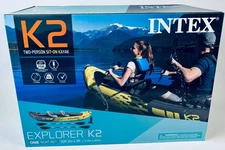 Intex Explorer K2 2-Person Inflatable Kayak Set with Aluminum Oars & High-Output