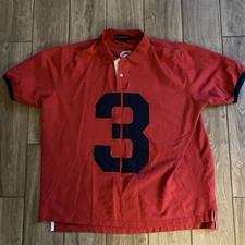 U.S. POLO ASSN Red Men's 2XL Embroidered USA Rugby Polo Shirt