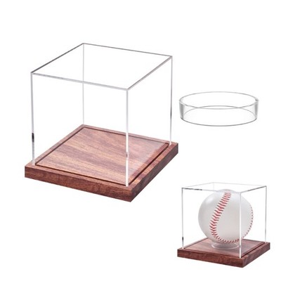 Baseball Display Case Acrylic Stand With Solid Base Display Cubes Box