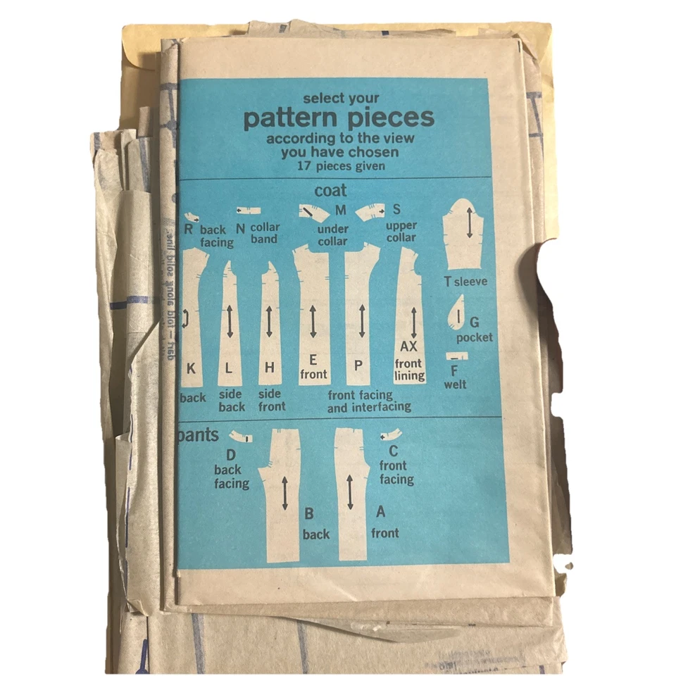 Coat Trench Duster ONLY NO Pants 12 Simplicity 9612 Sewing Pattern VTG 70's Cut - Image 4 of 4