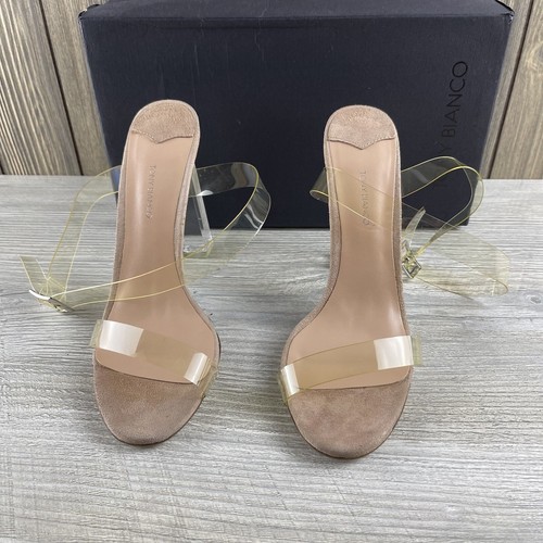 TONY BIANCO Kiki Clear Vynalite heel pump sandal Women’s Size: 8 - Picture 3 of 24
