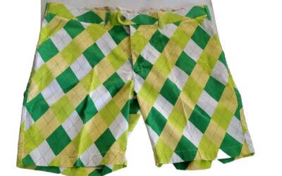 Loudmouth Golf Men's 42x32L Argyle Diamond Pattern Yellow