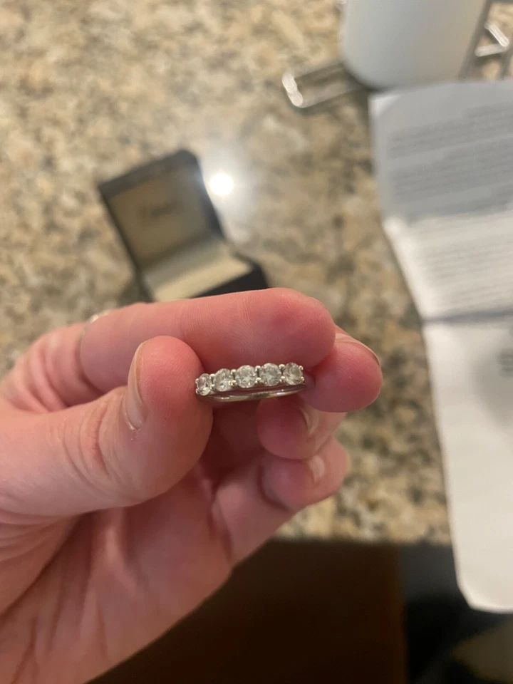 14k White Gold .75 Ct Diamond Wedding Band Ring Size 5.25 - Image 4 of 4