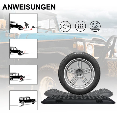 2 Stück Sandbleche Traktionsmatte Traktionshilfe Anfahrhilfe Offroad Tracks - Bild 3 von 15