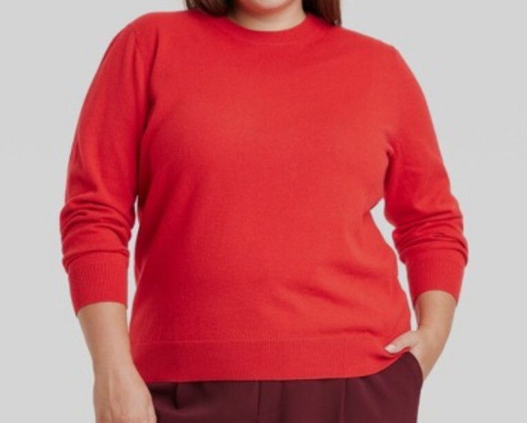 Women's A new Day Fine gauge crewneck sweater Red size XL