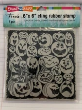 Stampendous Fran's 6"x 6" PUMPKIN SPOOKS Cling Stamp ~BNIP~Quick Ship! NICE!