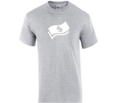White Dollars Sign Symbol Sport Gray Cotton T-shirt Money Tee Shirt S-5XL