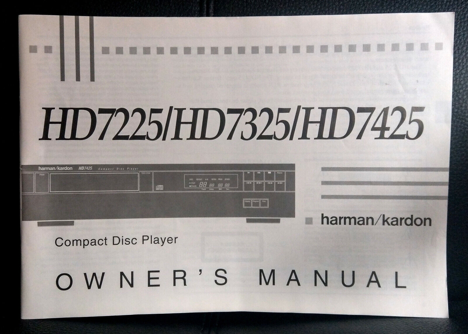 Harman Kardon HD7225-7325-7425 Manual/Betriebsanleitung