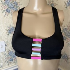 Victorias Secret PINK Ultimate Yoga Racerback Black Sports Bra, Size XS