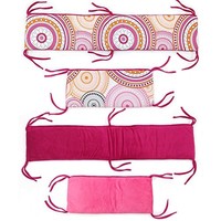 One Grace Place Sophia Lolita Crib Bumper, White, Pink, Berry, Orange, Black, Ne One Grace Place Sophia Lolita Crib Bumper, White, Pink, Berry, Orange, Black, Ne
