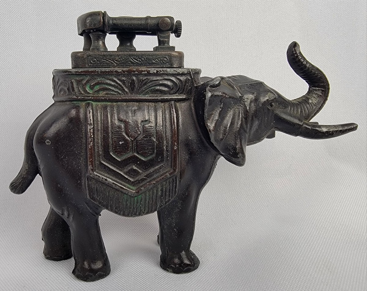 elephant cigarette lighter RARE VINTAGE 1930's FIGURAL ELEPHANT LIFT ARM CIGARETTE LIGHTER
