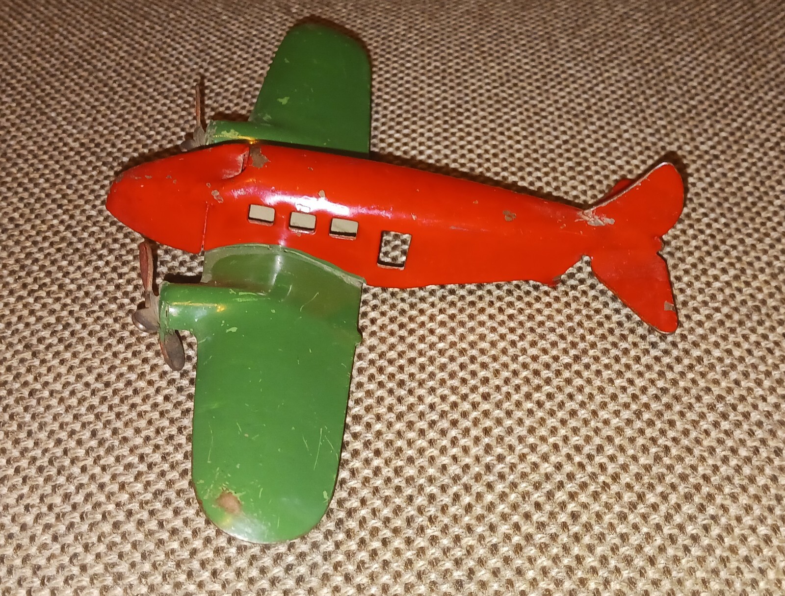Vintage Toy Steel Airplane Marx Wyandotte Wood Wheels 1930's eBay