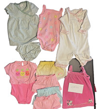 Baby Girls Size 3-6mo Lot of 10 Pajamas Bloomers Shorts Body Suit Dress
