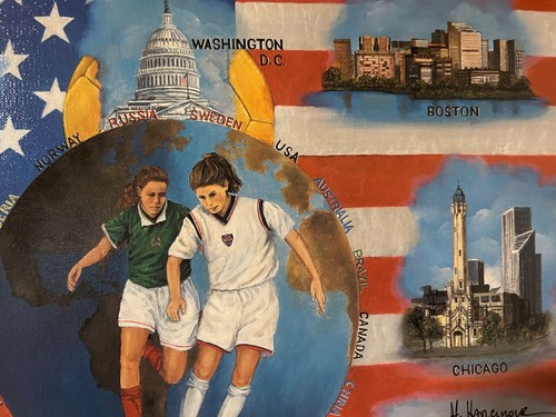 H Hargrove 1999 world cup Signed #165/1025 Serigraph Oil - Bild 4 von 7
