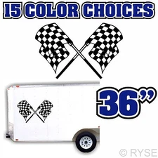 Checkered Race Flag Decal Trailer Graphic MX ATV Motocross Kart RV Track Car