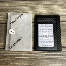 Toughergun RFID Blocking Wallet Credit Card ID Holder Carbon Fiber Black 