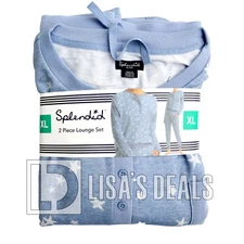 New Splendid Ladies' 2 Piece Lounge Set Drawnstring Green Grey Blue XL XXL