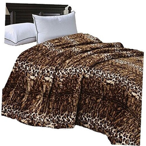 Extra Large Sitting Tiger Animal Print Mink Faux Fur Throw Blanket with