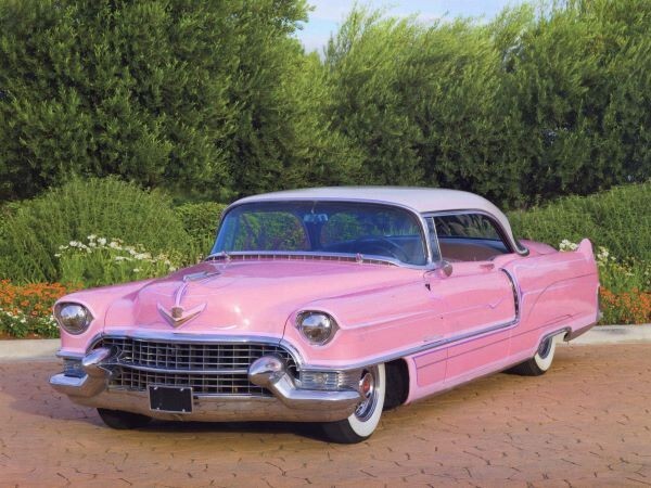 1955 Cadillac Coupe de Ville in Pink NEW METAL SIGN: 12x16