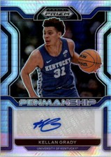 2022-23 Panini Prizm Draft College Penmanship Prizms Hyper 31 Kellan Grady Auto