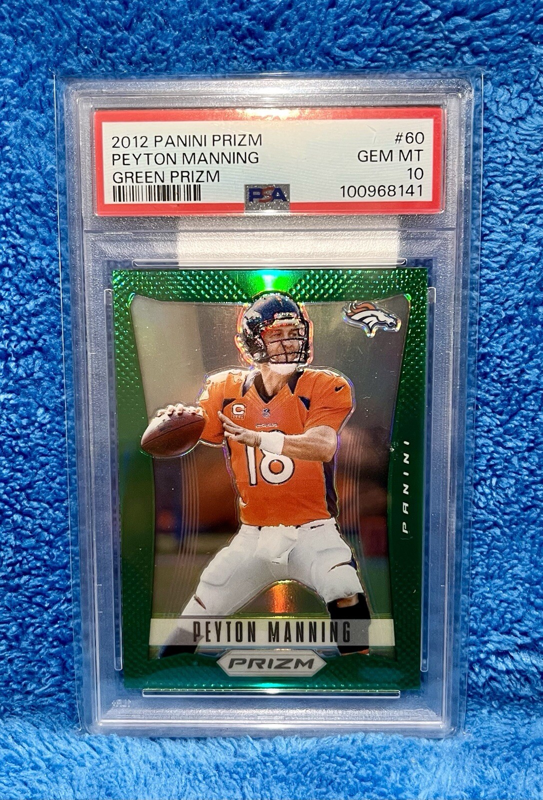 2012 Panini Prizm Peyton Manning #60 Green Prizm PSA 10