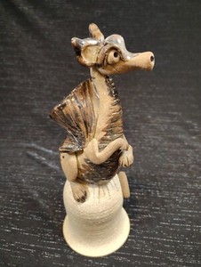 VTG, 1980, Melissa & Jim Hogenson, Studio Art Pottery, Signed, Dragon, Bell.