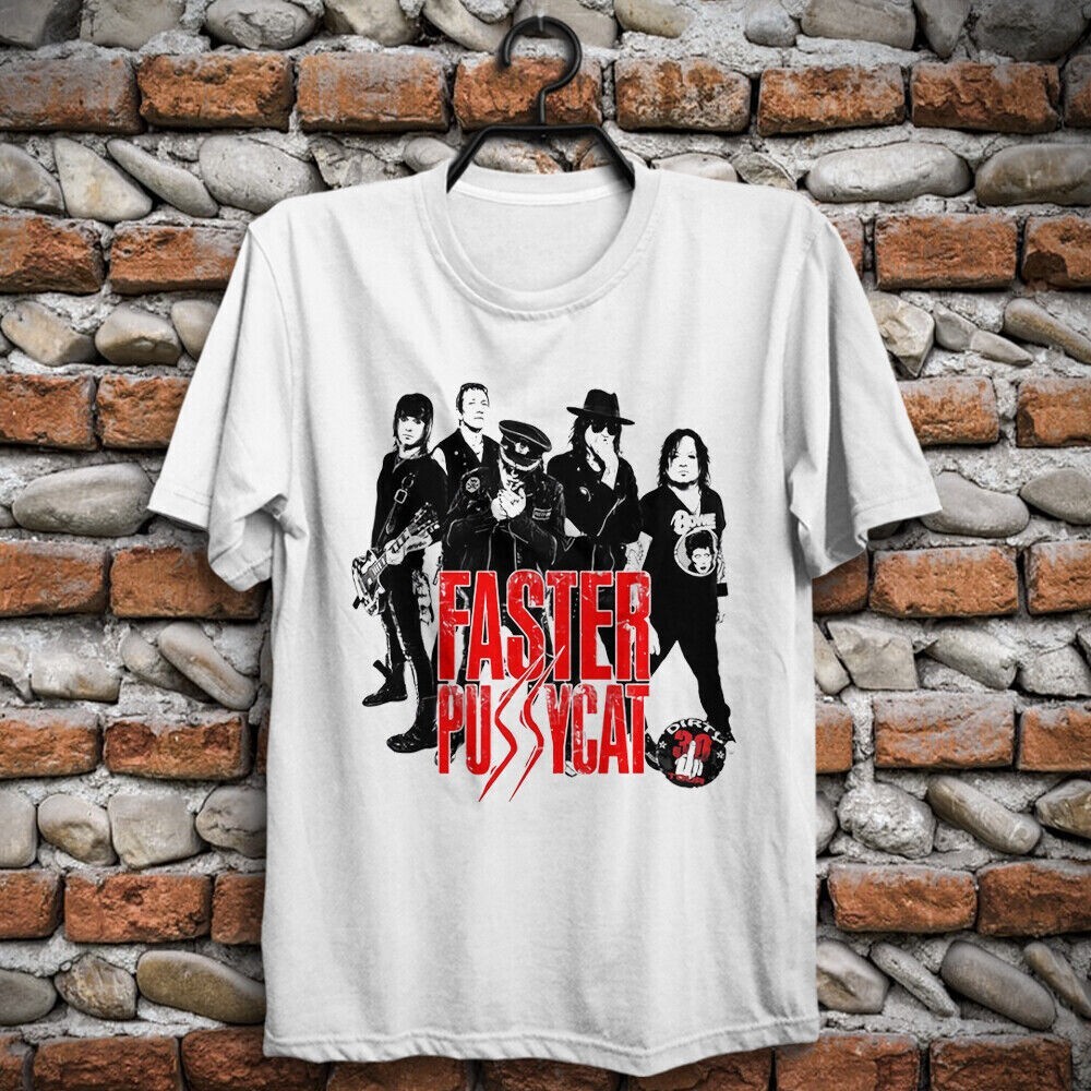 Faster Pussycat Band Heavy Cotton S-234XL Short Sleeve Unisex White Shirt