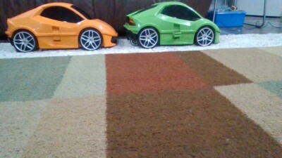 Small Orange and Green Lamborghini Suitcase for Toddlers  - Stylish and  Durable