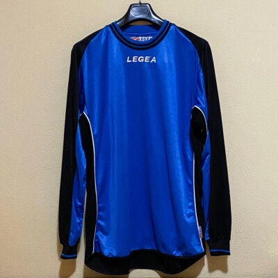 Legea Langarmshirt Sport Blau Schwarz Vintage Sportswear Football 90s Y2K