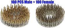 200 Pcs 100 Male + 100 Female Pin Crimp For D-Sub Connector Socket Plug Assembly