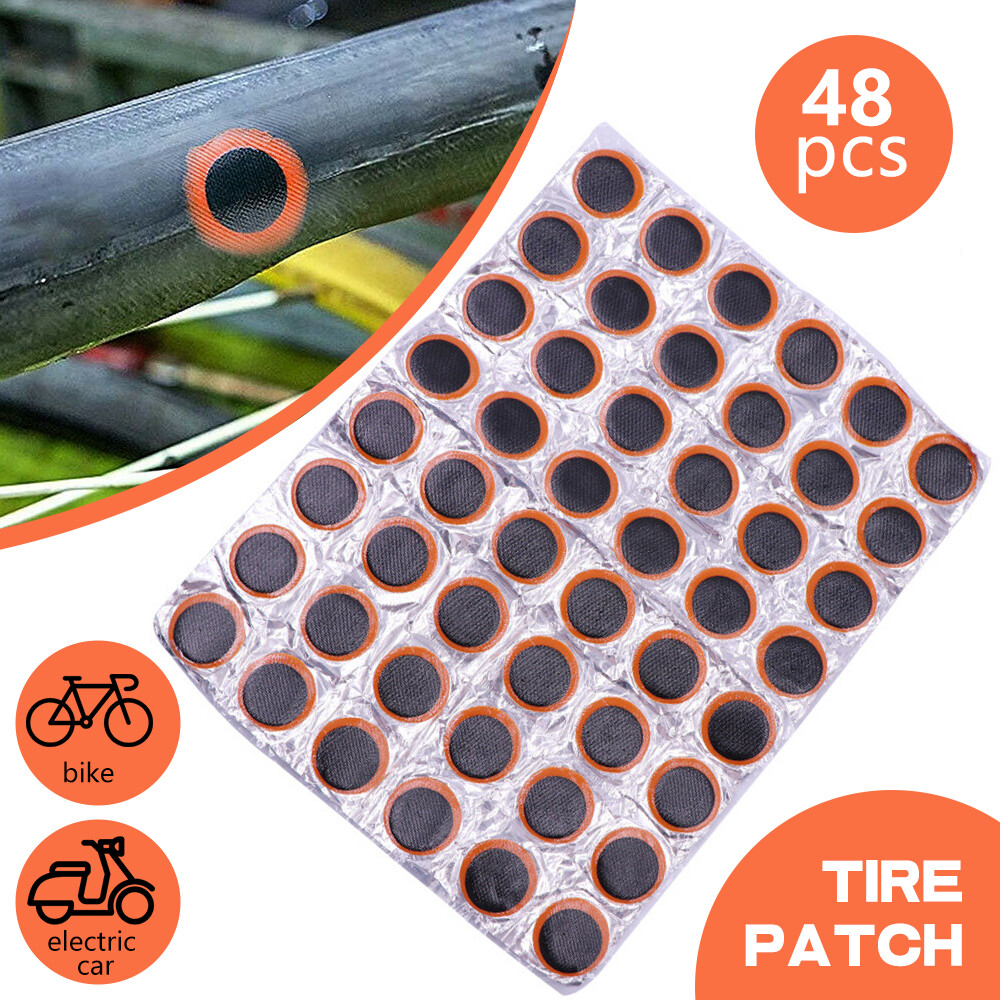 48PCS Bike Patch Kit Bicycle Tire Repair Inner Tube Fix Puncture Glue Patches