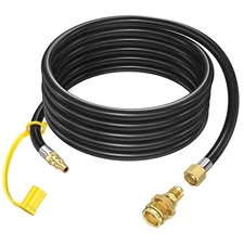 12 FT Propane Quick Connect Hose for RV to Gas Grill 1/4" Quick to 3/8" Femal...