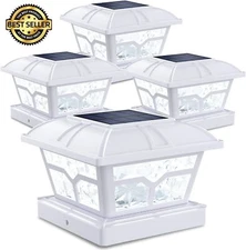 4 Pack Solar Post Cap Lights For 4x4 Outdoor Waterproof LED Deck Fence Decor NEW