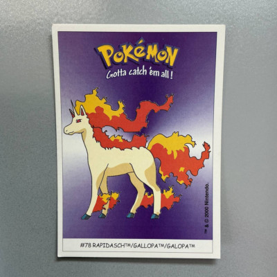 2000 Dunkin Boomer Pokemon Karten Sticker - # 78 Gallopa / Rapidasch (3)