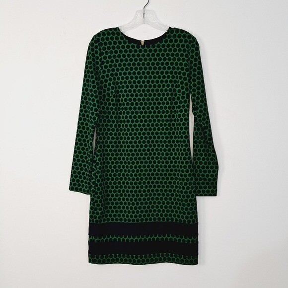 emerald green polka dot dress Michael Kors & Navy Blue LS Sheath Polka-dot Cocktail dress Style:D448ABLACKTIJY attribute:occasion:Resort Motel Modila Mini Dress a plunging v