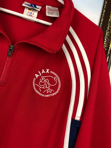 Vintage 90's Adidas Ajax Amsterdam Football Sweatshirt Soccer Jacket Mens Size L - 第 5/19 張圖片
