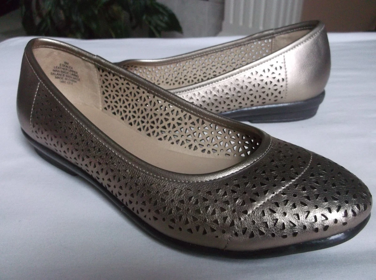 Easy Spirit e360 Kalea Women s Shoes Leather Pewter Slip On