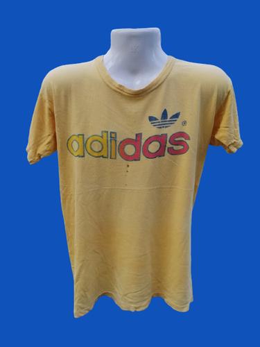 80s Vintage ADIDAS Men\u0026#039;s Originals Trefoil T-Shirt Medium Yellow Old  Cotton | eBay