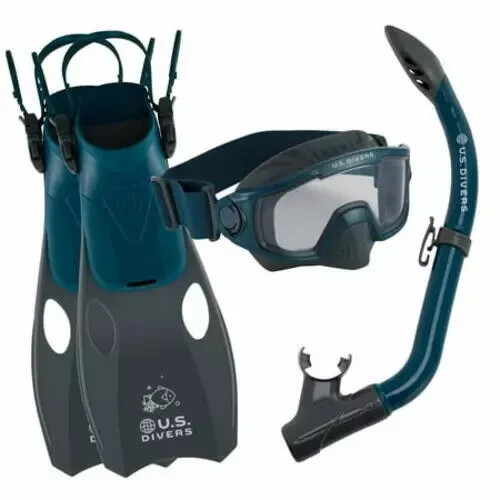 U.S. Divers Avila Jr 6+ Kids Shoe SZ 1 to 4 Snorkeling Set Mask Snorkel Fins NEW - Picture 5 of 5