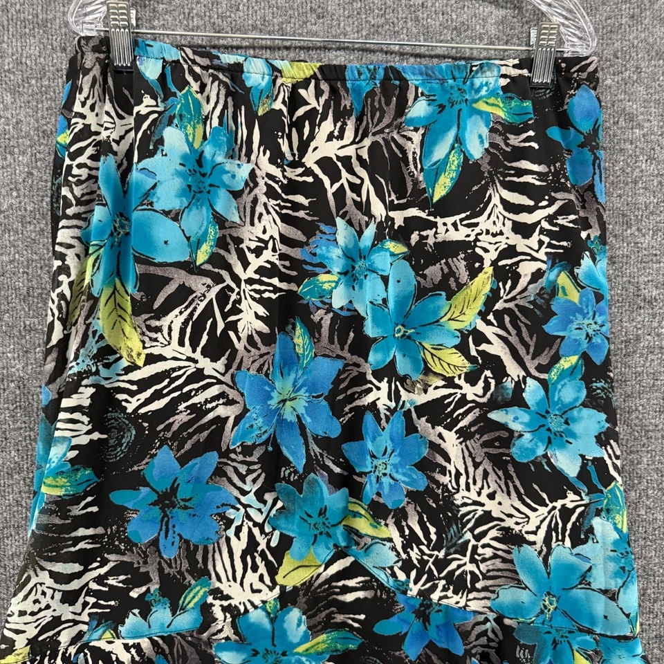 Chicos Y2K Skirt Womens XL Blue Floral Mesh Ruffle Fit Flare Fairy Core Whimsy - Image 2 of 4