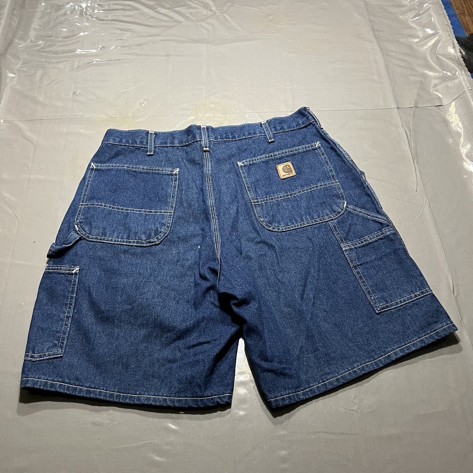 Vtg Carhartt Men's Carpenter Denim Jorts Jeans Shorts Size 36 B28 DST thumbnail 7